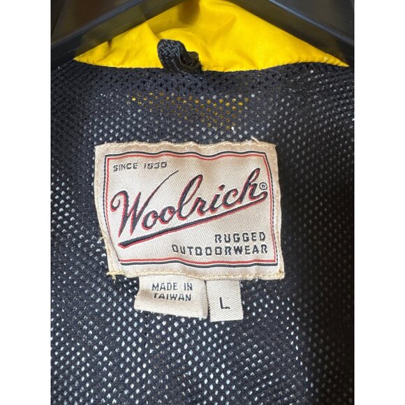 Woolrich Coat Men’s Work Jacket Rugged Outdoor Wear Yellow & Black Large - Picture 2 of 14